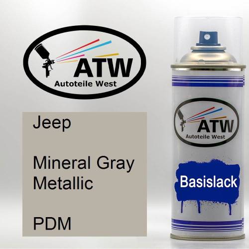 Jeep, Mineral Gray Metallic, PDM: 400ml Sprühdose, von ATW Autoteile West.